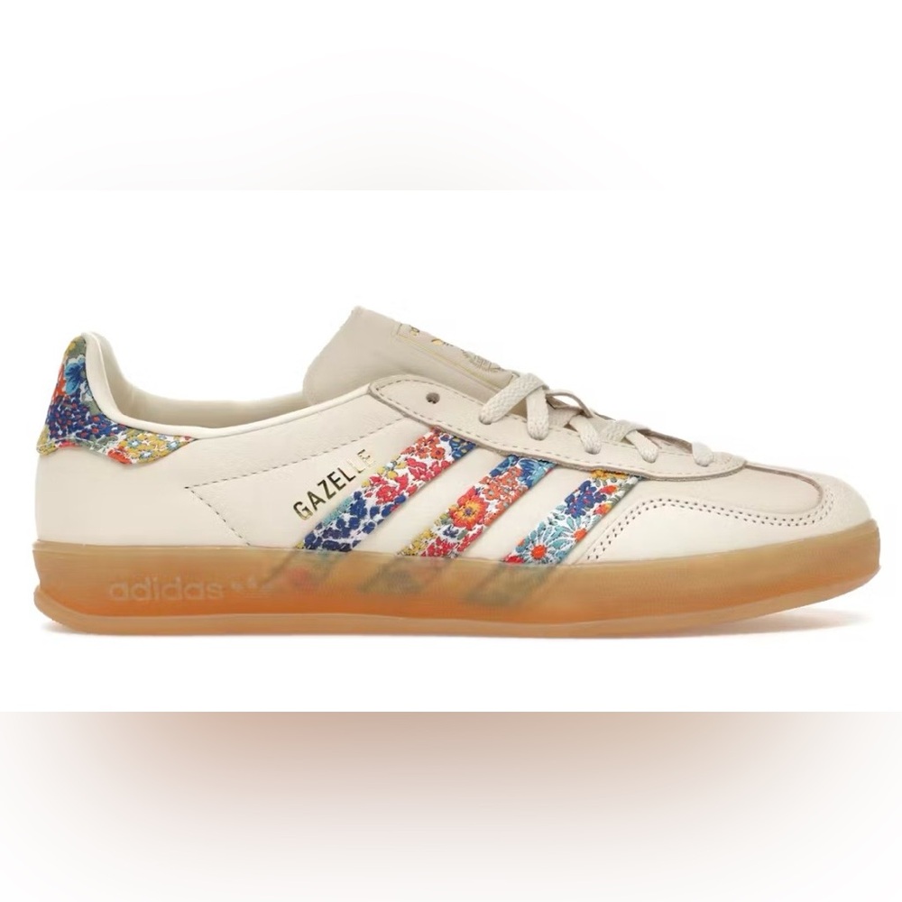 Adidas x Liberty London Gazelle Indoor Floral Embroidery Stripes Sneakers Size 7